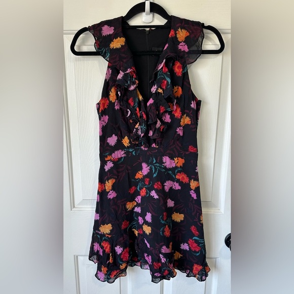 Saloni Cece Silk Mini Dress. Size 4. - Picture 2 of 6